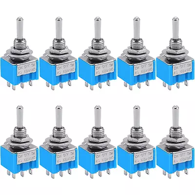/10Pcs DPDT Mini Toggle Switch 6-Pin 3 Position On/Off/On Miniature Toggle Switc • $14.24