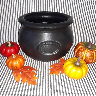 Vtg 1987 Black Witch's Caldron Halloween Blow Mold Kettle Pot Union Products Inc • $10.95