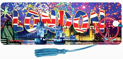 3D Bookmark London Eye Fireworks Tower Bridge Souvenir Gifts X Him Her Man Kids • £4.79