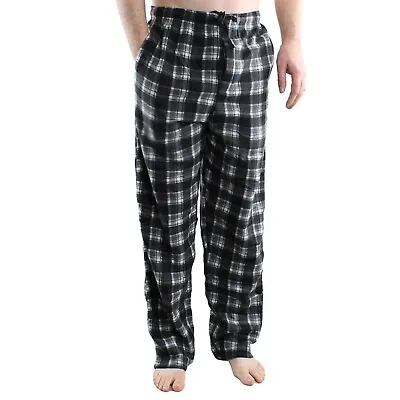 Mens Pajama Pants Fleece Soft Plaid Casual Lounge Sleep Bottoms With Pockets • $14.99