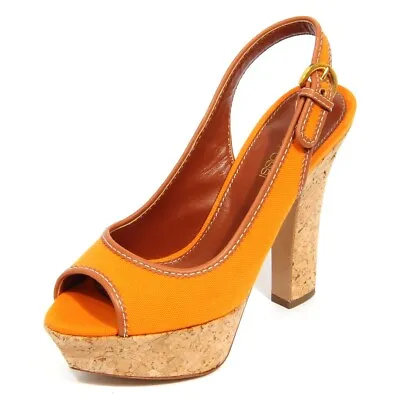 H3216 Sandalo Donna SERGIO ROSSI Woman Textile/leather Sandals Orange • $422.40