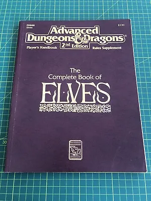 $89.95 • Buy AD&D Complete Book Of Elves - Dungeons & Dragons TSR2131 - Paperback (1992)