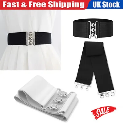 £3.79 • Buy Elasticated Belt Wide Classic Ladies Vintage Retro 1950's Waist Cincher