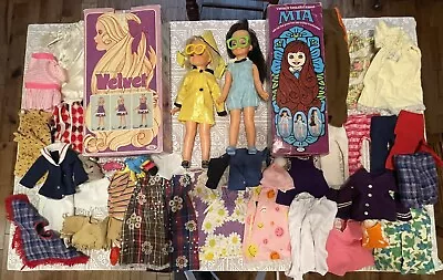 Ideal 1970 Velvet & Friend 1971 Mia Growing Hair Dolls Original Boxes + Clothes • $99.99