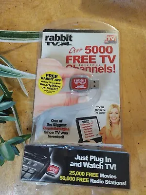 As Seen On TV RABBIT TV Over 5000 Free TV Internet Channels USB Plug-In NIP NEW • $8