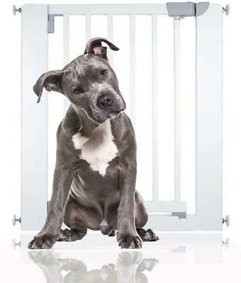 Wooden Pressure Fit Dog Gate White 74cm - 81cm Premium Pet Gate By Bettacare • £22.95