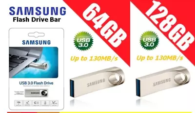 Samsung 64GB 128GB 256GB USB 3.0 Flash Drive Bar Memory Stick Keyring 130MB/S • $54.99