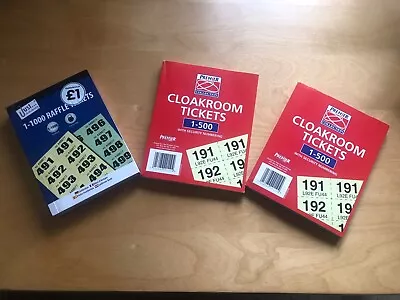 Raffle Cloakroom Tickets 3 Books Including 2 Part Used Books • £3