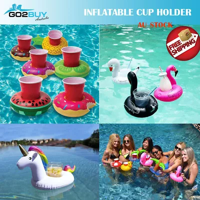 Inflatable Floating Drink Cup Can Beer Holder Swimming Pool Bath Beach Party • $31.50