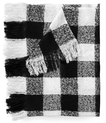 MARTHA STEWART Plaid Buffalo Checker Throw Blanket Soft Acrylic 50  X 70  • $24.99