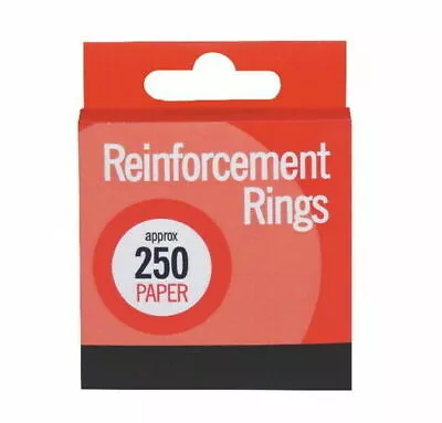 250 X Paper Ring Reinforcers For Punched Holes Reinforcement Washers File-   • £2.70