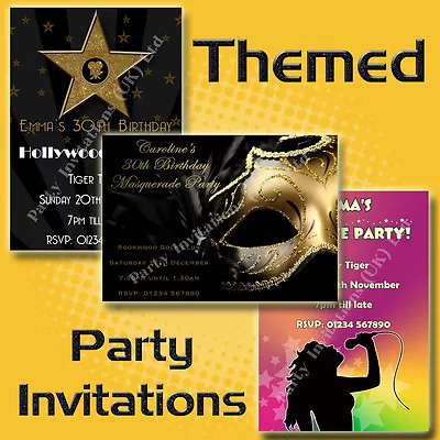 £4.50 • Buy 10 X Personalised THEMED Birthday Party Invitations 18th 21st 30th 40th 50th 