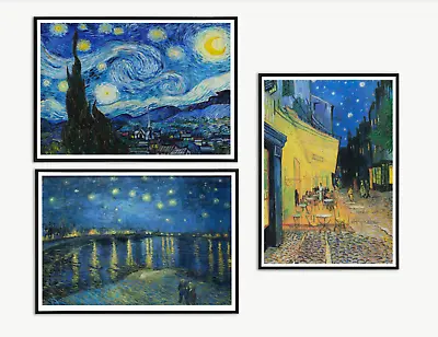 Van Gogh Set Of 3 Art Painting Living Room Print Poster Picture Portrait Gift UK • £5.99