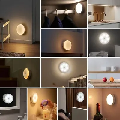 8LED Motion Sensor Light USB Wireless PIR Battery Wall Cabinet Stair Night Lamp  • £3.67