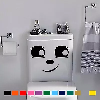 £2.45 • Buy Toilet Funny Sticker HAPPY SMILEY Vinyl Decal Bathroom Wall Seat Home Decor
