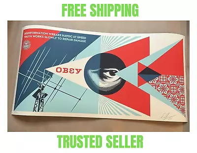 Shepard Fairey Disinformation Damage Obey Giant Cream 102/275 Signed & Numbered • £99.99