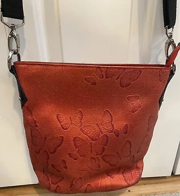 Mario Hernandez Embossed  Leather Red BUTTERFLY Crossbody Exclusive - Colombia • $55