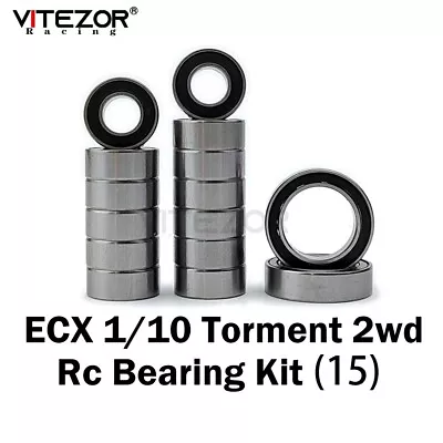 Fit ECX 2wd Torment Complete Bearings Kit (15Pcs) Rubber Sealed Rc Upgrade Part • $16.90