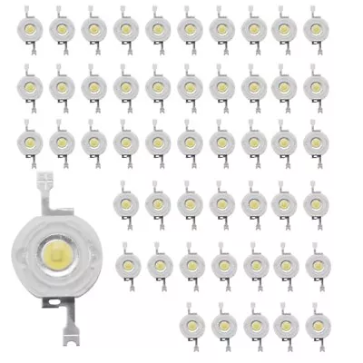 3X(50Pcs 1W Diode High  Cool White Led Beads 1 Watt Lamp Chip 3V-3.4V B5I9)8430 • $16.49