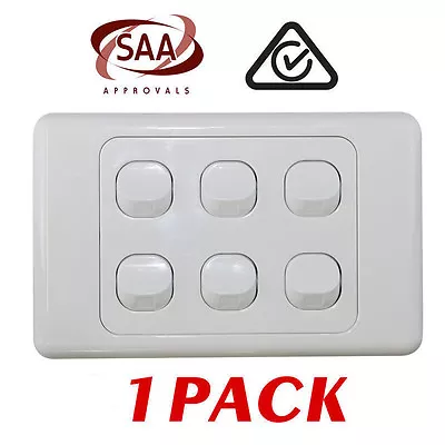 1 X 6 Gang Wall Switch - 2 Way Switching - Electrical Light Switch - SAA • $4.99