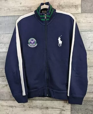 Vintage Polo Ralph Lauren Wimbledon Full Zip Sweatshirt Mens Size Medium Tennis • £65.99