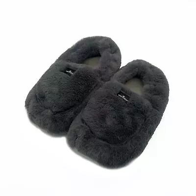 Warmies Luxury Lavender Scented Faux Fur Microwaveable Slippers Gift- Steel • £24.49