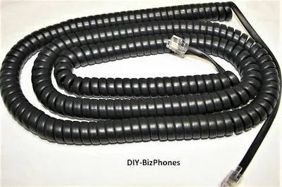 Inter-Tel Encore Black Long Handset Cord ECX2250 Phone Receiver Curly 25Ft • $8.49
