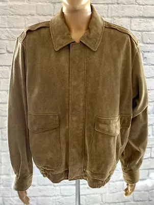 Cabela’s Men's Heavy Weight Tan Brown Leather Jacket Coat Lined Size Large • $39.97