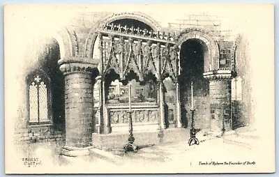 Postcard St Barts Hospital London Tomb Of Rahere Founder Artist Drawn • £2.55