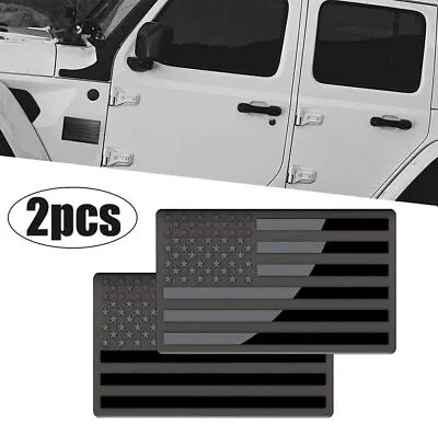 3D Black American US Flag Stickers Metal Emblem Badge Decal Exterior Accessories • $6.66