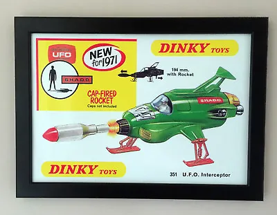 Dinky Toys 351 UFO Interceptor Framed Poster A4 Size Sign Gerry Anderson 1971  • $12.43