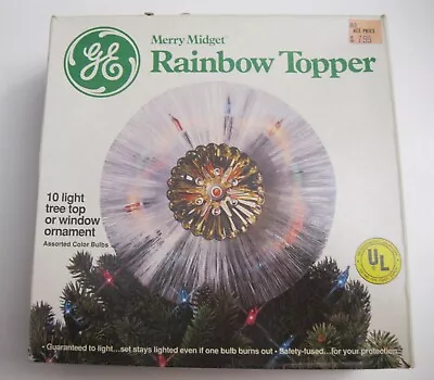 Vintage GE Merry Midget Rainbow Christmas Tree Topper • $21