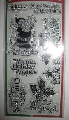 INKADINKADO Clear Stamps SANTA PHRASES Expressions Ek Success Martha Stewart • $9.99