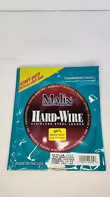 Malin LC3-42 Heavy Hard-Wire Stainless Leader Wire Coffee 42' Coil .012 Dia 31lb • $6