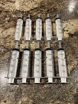 NEW- 10x 60ml / 2oz Plastic Syringe With Caps • $30