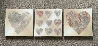 Love Heart Canvas - Set Of 3 • £9.99