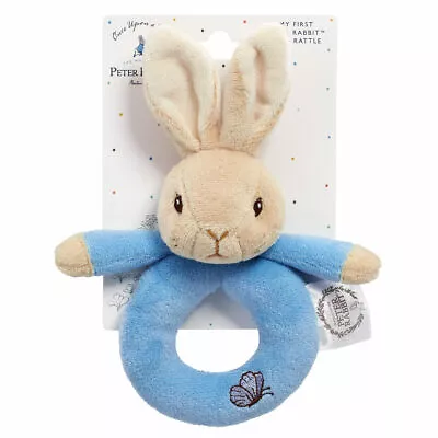 Peter Rabbit Bunny Baby Ring Rattles Beatrix Potter Baby Gift New Sealed • £10.39