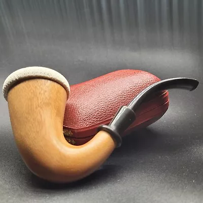 Large Calabash Mahogany Pipe With Block Meerschaum Handmade By CPW Pipes #48 • £154