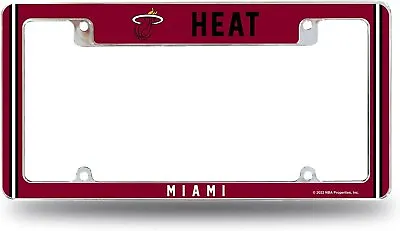 Miami Heat Metal License Plate Frame Chrome Tag Cover Alternate Design 6x12 Inch • $21.99