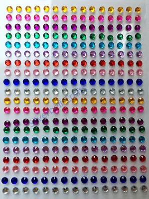 £0.99 • Buy 3 & 4 Mm Self Adhesive Diamante Crystals Multicolour Rhinestone Mixed Gems