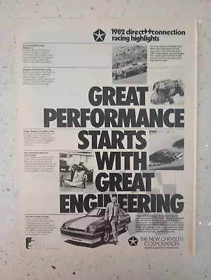 1983 Chrysler Antique Car Ad Shelby Dodge Charger Joe Varde Rally Truck Cdjn62 • $13
