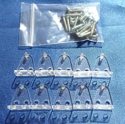 QTY 20: 1  Clear Mini Blind Hold Downs For Home RV W/ Screws (10 Pairs) • $7.85