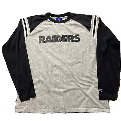 Vintage Las Vegas/Oakland Raiders Long Sleeve Gray T-shirt Men’s Medium M Reebok • $16.72