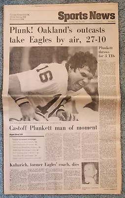 1981 The Miami Herald Super Bowl XV Jim Plunkett Oakland Raiders Sports Section • $24.99