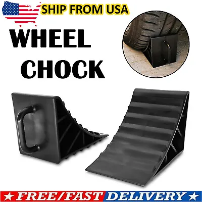 2x Tire Stopper Wheel Chock Blocks Heavy Duty For Car Truck Rv Camper Trailer • $15.99