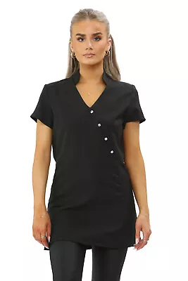 V Neck Beauty Work Hairdressing SPA Nail Salon Therapist Massage Tunic Uniform  • £12.99