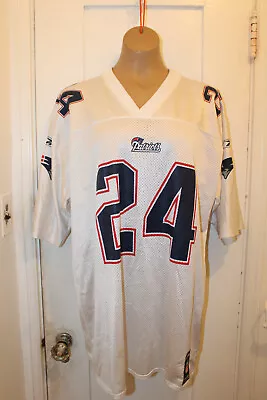 REEBOK NFL Football New England Patriots Ty Law #24 Jersey White Men's Large • $42.65