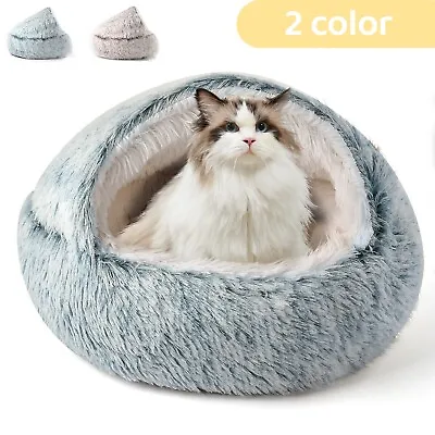 CATISM Pet Cave Bed Dog Cat House Sleeping Bed Cushion Kennel Mat Plush Non Slip • £13.59