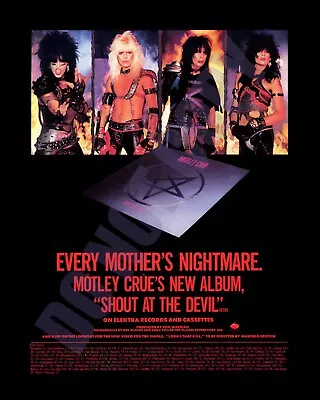 1983 Motley Crue New Album Shout At The Devil Record Magazine Promo 8x10 Photo • $11.99