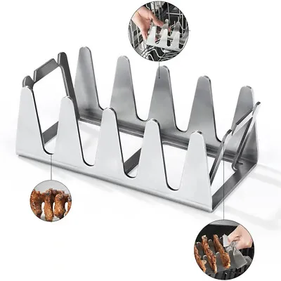 BBQ Rib Rack Multi Grill Rack Stainless Steel Roasting Rack Rib Racks BBQ To:W_ • $11.25